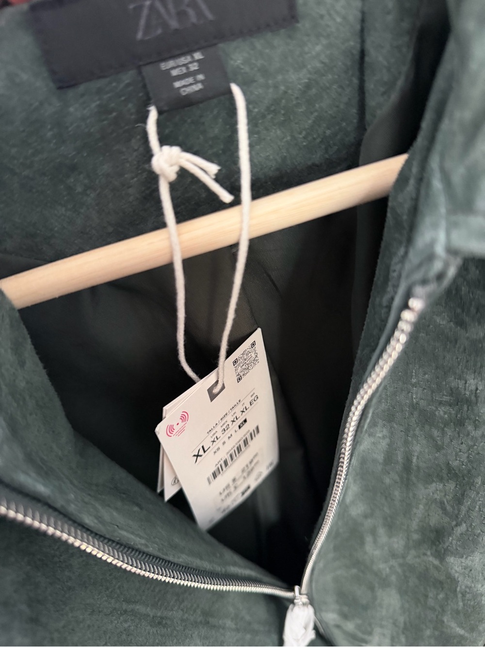 ZARA Women 100% Suede Leather Jacket 3046/080 NWT XL - Picture 6 of 11